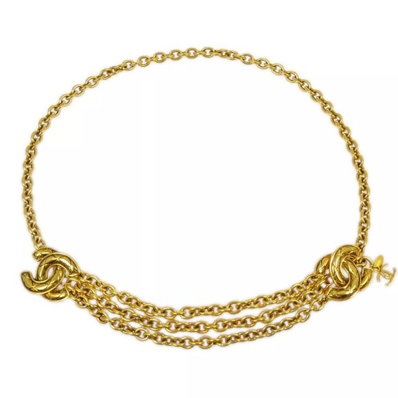 Chanel CC Gold Chain Belt Small Good 6051 182447 - Picture 1 of 4